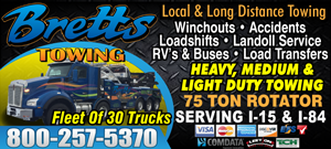 Brett's Towing logo